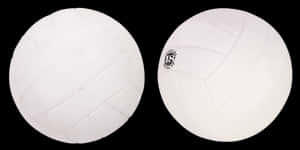 Two White Volleyballs Black Background PNG image with transparent background