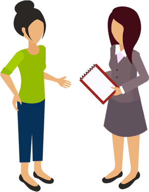 Two Women Discussing Project PNG image with transparent background