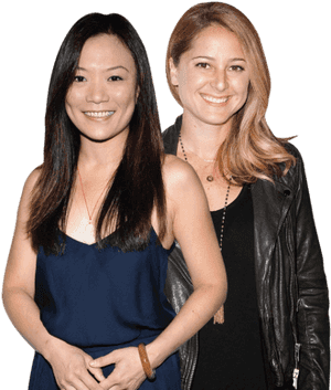 Two Women Smiling Together PNG with transparent background