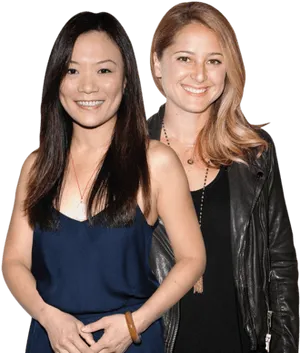 Two Women Smiling Together PNG Image