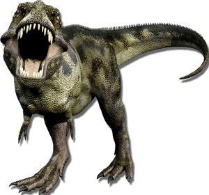 Tyrannosaurus Rex Roaring PNG image with transparent background