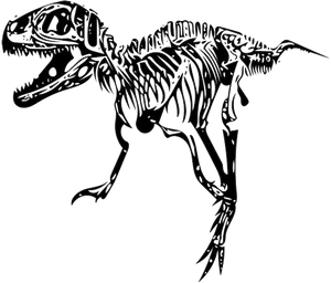 Tyrannosaurus Rex Skeleton Illustration PNG Image