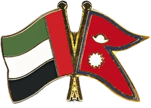 U A Eand Nepal Flags Pin PNG Image