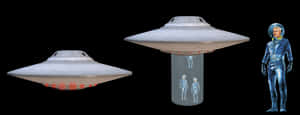 U F O_and_ Alien_ Encounter PNG image with transparent background