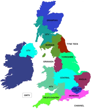 U Kand Ireland Television Regions Map PNG Image