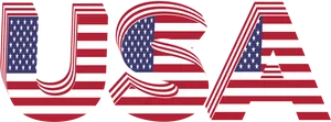 U S A Flag Lettering PNG Image