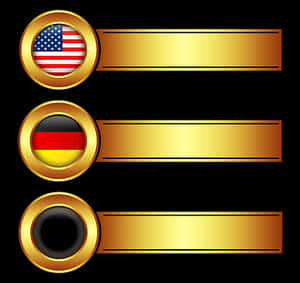 U S A Germany Blank Gold Banners PNG image with transparent background