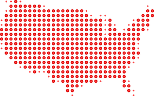 Outline Of Usa - Usa Dot Map, HD Png Download PNG