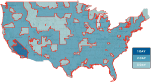 Usps Usa Map - Red Vs Blue States 2017, HD Png Download PNG