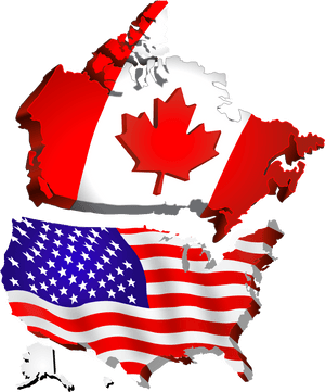 Companyusa Flag Map Png - Usa Canada Flag Png, Transparent Png PNG image with transparent background