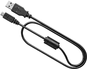 U S B Cable Black Background PNG Image