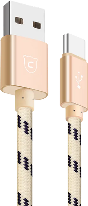 U S B Cto U S B A Braided Cable Rose Gold PNG Image