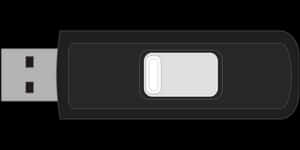 U S B Flash Drive Blackand White PNG image with transparent background