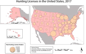 U S Hunting Licenses Map2017 PNG Image