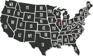 U S Mapwith Pink Markers PNG Image