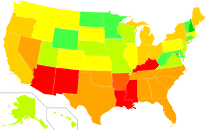 Percent Living At Less Than 100 Percent Poverty In - Us Political Map, HD Png Download PNG image with transparent background