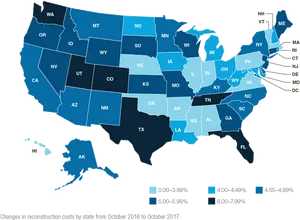 U S State Percentage Increase Construction Costs20162017 PNG Image