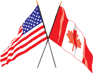 Us Canadian Flag Crossed - Canadian And American Flag Png, Transparent Png PNG image with transparent background