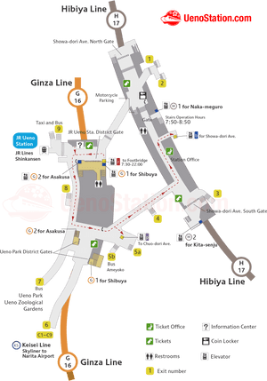 Ueno Subway Station Map - Map, HD Png Download PNG image with transparent background
