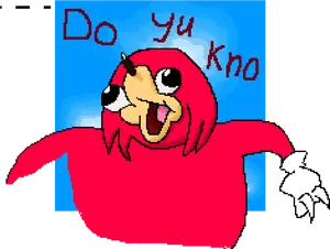 Ugandan_ Knuckles_ Meme_ Pixel_ Art PNG Image