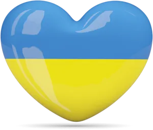 Ukraine Flag Heart Emblem PNG Image