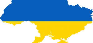 Ukraine Flag Silhouette Landscape PNG Image