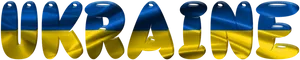 Ukraine Flag Text3 D Rendering PNG Image