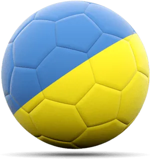 Ukraine Flag Themed Soccer Ball PNG Image