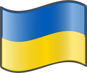 Ukraine Flag Waving Graphic PNG Image