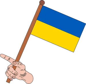 Ukraine Flagin Hand Illustration PNG Image