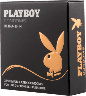 Ultimate Sensation - 12 Pack - Playboy Lubricated Dotted Condoms-3 Pack PNG image with transparent background
