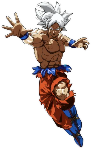 Ultra Instinct Goku Action Pose PNG Image