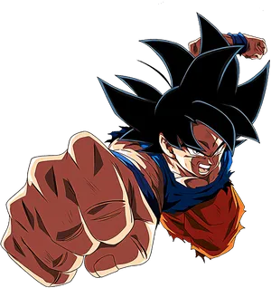 Ultra Instinct Goku Power Punch PNG Image