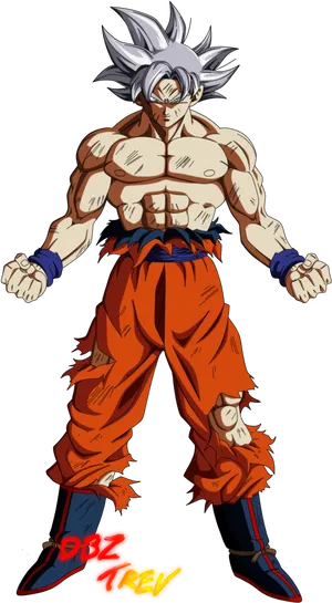 Ultra Instinct Goku Power Stance PNG Image