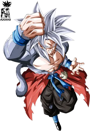 Ultra Instinct Goku Power Stance PNG Image