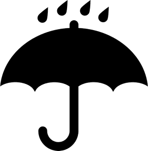 Black Opened Umbrella Symbol With Rain Drops Falling - Umbrella Rain Symbol, HD Png Download PNG image with transparent background