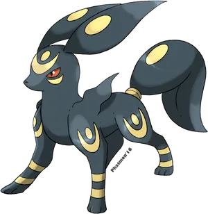 Umbreon Pokemon Illustration PNG Image