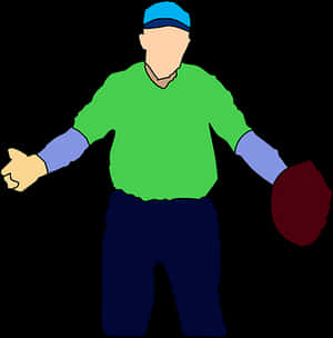 Umpire Signaling Outin Cricket PNG image with transparent background