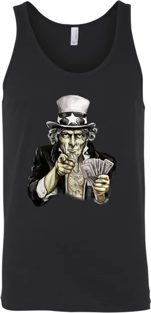 Uncle Sam Money Tank Top PNG Image