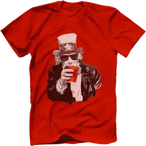 Uncle Sam Party T Shirt Design PNG Image