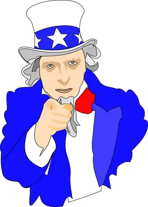 Uncle Sam Pointing Cartoon PNG Image