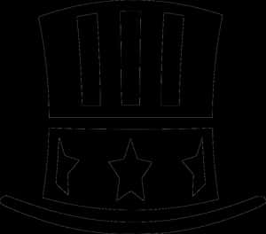 Uncle Sam Style Hat Outline PNG image with transparent background