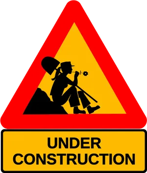 Under Construction Sign Graphic PNG Image