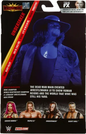 Undertaker Wrestle Mania Action Figure Packaging PNG Image