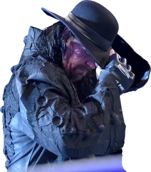 Undertaker Wrestling Legend Pose PNG Image