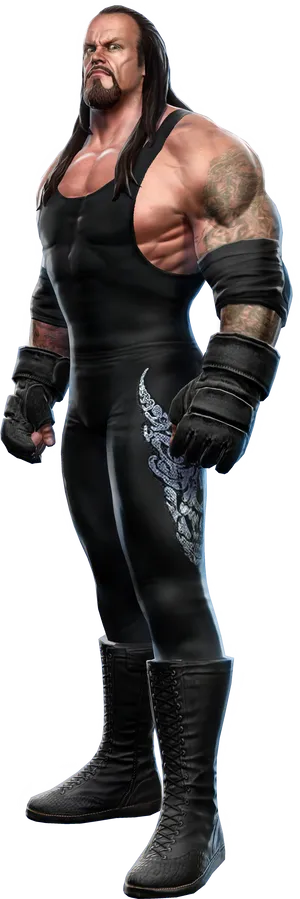 Undertaker Wrestling Legend Pose PNG Image