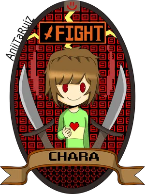 Undertale Chara Fight Stance PNG Image