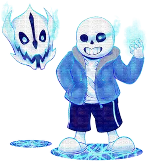 Undertale Sans Blue Glow PNG Image