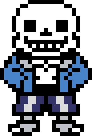 Undertale Sans Pixel Art PNG Image