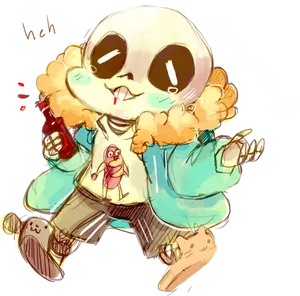 Undertale Sans Relaxed Pose PNG Image